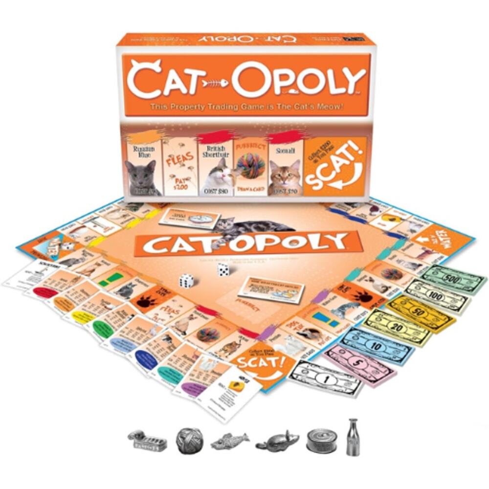 CAT-opoly Board Game Cat Lovers Monopoly Style Family Game NIB
